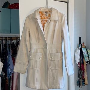 Ivory Tulle brand long pea coat